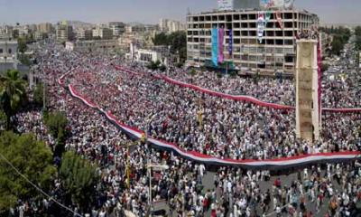 Nonviolent Syrian demonstrators July 2011. Photo: AP 