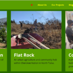 Screenshot of Cooperation Tulsa's projects from cooperationtulsa.org: Restoration Garden, Flat Rock, Community Center